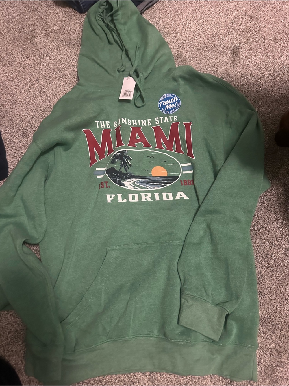 Miami Graphic Green Pullover Hoodie Sweatshirt